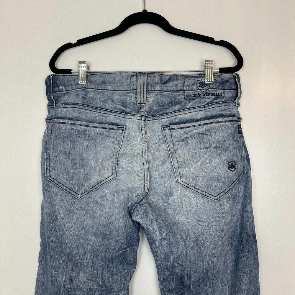 Men's Rock & Republic Vaughn Jeans Distressed Straight Leg Size 33